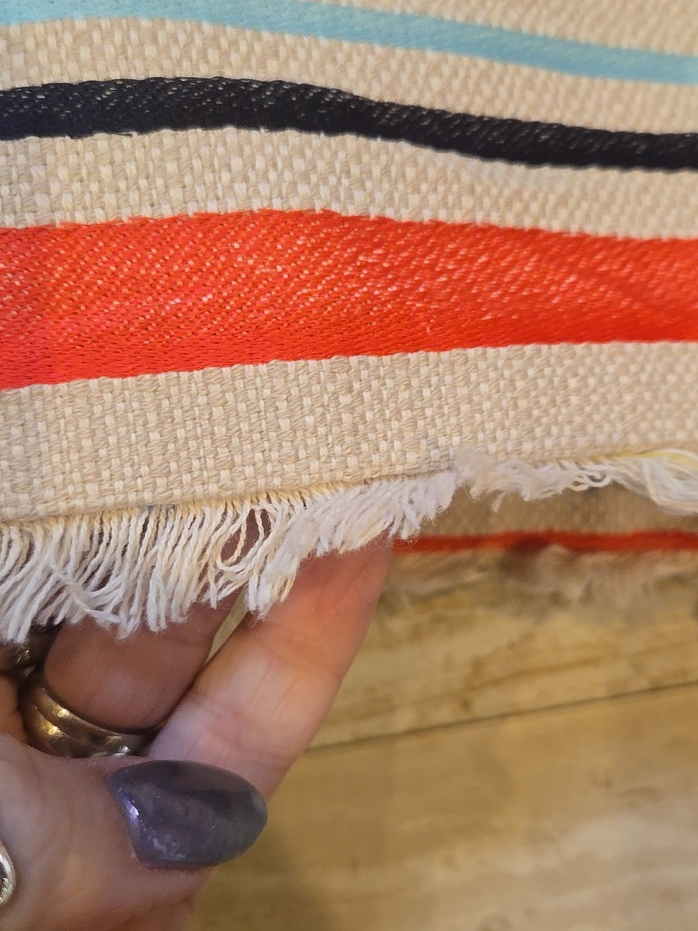 J. Crew Multi-Colored Striped Fringed Hem  Pencil Skirt - Picture 4 of 9